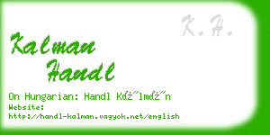 kalman handl business card